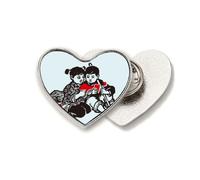 China Red Education Propaganda Study Heart Metal Pin Brooch Clip Love