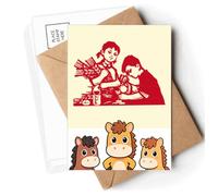 China Red Education Propaganda Technology Postcards Envelopes Cards Mailing Year Horse