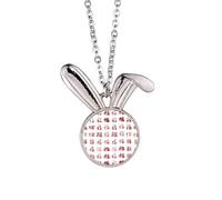 China Red Patriotism Harmony Rabbit Necklace Pendant Bunny Animal Jewelry Gift