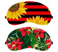 China Rose Flower Red Tropical Leaves 2-Pack Light-Blocking Soft Breathable Sleep Mask Eye Patch Eye Cover