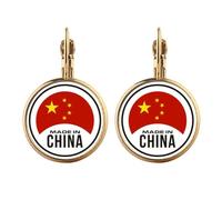 China Round National Chinese Gold Clip On Drop Earrings Non Piercing Dangle Jewelry
