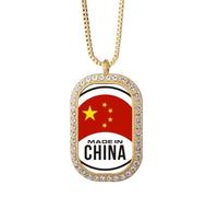 China Round National Chinese Necklace Pendant Diamond Crystal Golden Jewelry