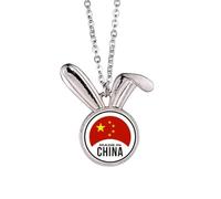 China Round National Chinese Rabbit Necklace Pendant Bunny Animal Jewelry Gift