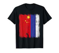 China Russia Half Flag Chinese Russian Jersey T-Shirt
