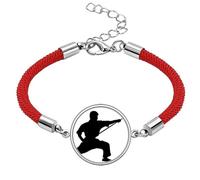 China Shaolin Stick Kung Fu Culture Lucky Red String Bracelet Rope Bracelet Handmade