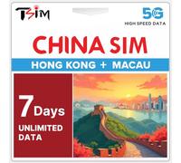 China SIM Card 7 Days Unlimited Data Sim | Hong Kong & Macau Coverage | High-Speed 5G/4G Data | Hotspot Supported | Refillable Plan | Auto-Activation | Data-Only (No Phone Number) | 24×6 Support