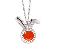 China Stars Red Yellow Chinese Rabbit Necklace Pendant Bunny Animal Jewelry Gift