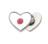 China Subshrubby Peony Flower Heart Metal Pin Brooch Clip Love