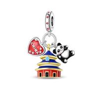 China Symbols Charm 925 Silver Charm Compatible with Pandora Charms, Trollbeads, Chamilia, Biagi and Many Other UK Charm Bracelets.