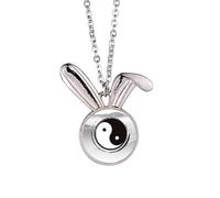 China Taichi Eight Diagram Mountain Rabbit Necklace Pendant Bunny Animal Jewelry Gift