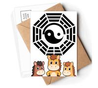 China Taichi Eight Diagram Postcards Envelopes Cards Mailing Year Horse