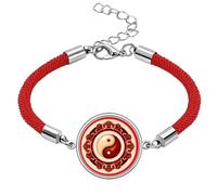 China Taichi Pattern Eight Diagram Lucky Red String Bracelet Rope Bracelet Handmade