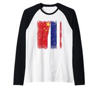 China Thailand Half Flag Chinese Thai Roots Raglan Baseball Tee