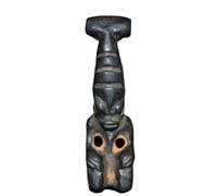 China Tibet Hongshan Culture Natural Meteorite Iron Stone Carved Red Mountain Man Sun God Decoration Pendant Ornaments Necklace