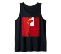 China Tonga Half Flag Chinese Tongan Heritage Tank Top