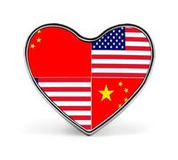 China U.S. Flag Heart Lapel Pins Button Brooch Pin Badge Clothes Accessories for Men Women