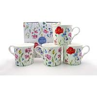 CHINACAVE Set of 4 Spring Flower Mugs Gift Boxed