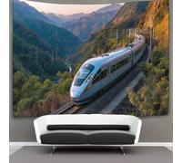 China's High Tapestry Wall Hanging,Speed Rail Is Running in The Valley for Bedroom Decor Birthday Party Celebration Or Garden Backdrop 180cmx230cm