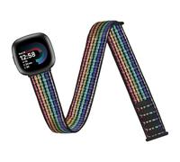 Chinber Nylon Sport Ankle/Arm Band Compatible with Fitbit Versa 4/3/Sense 2 Bands, Elastic Nylon Braided Arm Strap Replacement Wristband for Women Men
