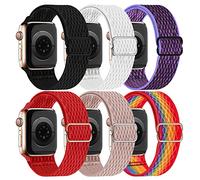 chinbersky 6 Pack Solo Loop Straps Compatible with Apple Watch Straps 38mm 40mm 41mm for Women Men, Soft Nylon Elastic Sport Replacement Band for iWatch Series 8/7/6/5/4/3/2/1/SE