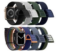 chinbersky 8 Pack Bands Compatible with Apple Watch Bands 42mm 44mm 45mm 46mm 49mm, Elastic Nylon Sport Strap for Apple Watch Ultra/iWatch Series 11 10 9 8 SE 7 6 5 4 3 2 1