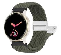 chinbersky Braided Strap Compatible with Garmin Vivoactive 5/4/3/Venu/Venu Sq/Venu2 Plus/Forerunner 165/55/245/645/965/955/945/265, 20mm 22mm Nylon Fabric Magnetic Closure for Garmin Strap, Army Green