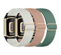 chinbersky Elastic Bracelet Compatible with Fitbit Charge 6/Charge 5 Wristband, Adjustable Nylon Fabric, Stretchy, Breathable Sports Band for Men and Women, 140 mm to 250 mm