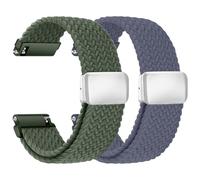 chinbersky Nylon Braided Watch Strap 20 mm with Magnetic Clasp, 20 mm Elastic Replacement Strap for Samsung Galaxy Watch 7/6/5/4/FE/5 Pro/6&4 Classic/Active 2/Vivoactive 5