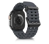 chinbersky Ocean Strap Compatible with Apple Watch Ultra/Ultra 2, iWatch SE Series 10-1, Breathable Silicone Sports Band, 49mm/46mm/45mm/44mm/42mm, Grey