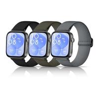 chinbersky Pack of 3 Elastic Nylon Bracelets Compatible with Huawei Watch Fit 3/Fit 4/4 Pro Strap, Fabric Adjustable Stretchy Sport Loop Replacement Strap for Huawei Watch Fit 3/4/4 Pro Men Women