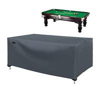 Chinchilla 7'8'9'FT Pool Table Cover Full Coverage, Heavy Duty Waterproof and Ripstop Oxford Fabric Pool Table Cover, Indoor Outdoor Sun, Rain, Snow and Dust Protection Full Protection for Snooker