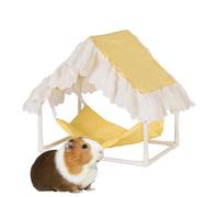 Chinchilla Bed - 35x25x38cm Hedgehog House, Enclosure Sleeping Hammock With Frame | Semi-enclosed Yellow Checkered Pattern Hamster House For Cages Habitat Enclosure Home Bedroom Corner