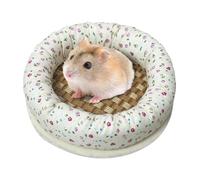 Chinchilla Bed | Breathable Floral Cute Round | Straw Hamster Couch Nest | for Small Animals Hedgehog Chinchillas Cage, Sleeping Playing Resting