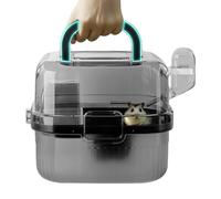 Chinchilla Cage - 8.27x8.27x7.09 Inches Hamster Big Cage, Guinea Travel Carrier, Lightweight Chinchilla Carrier With Handle | Hamster Habitat With Water Bottle For Picnics, Camping, Walking