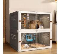 Chinchilla Cage, Ferret Cage Diy Transparent Plate for Easy Viewing with Tray Ideal for Hamster Rabbit Hedgehogs Squirrel Chameleon Lizard Gerbils(Gray,70 * 45 * 70cm)
