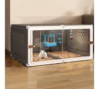 Chinchilla Cage, Ferret Cage Diy Transparent Plate for Easy Viewing with Tray Ideal for Hamster Rabbit Hedgehogs Squirrel Chameleon Lizard Gerbils(Gray,70 * 45 * 35cm)