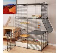 Chinchilla Cage, Guinea Pig Cages Indoor 2/3 Tiers Tight 0.59Inch Bar Spacing Durable Front Doors for Ferrets, Chinchillas, Guinea Pigs, Large Hamsters, Rabbits, Hedgehogs(5pcs,73 * 37 * 107cm)