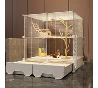 Chinchilla Cage Squirrel Rat Cage, Diy Ferret Cage Pull-Out Design, Encrypted Iron Mesh 1.5cm, Easy to Clean for Small Animal Cage(73 * 47 * 89cm)