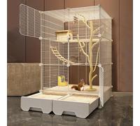 Chinchilla Cage Squirrel Rat Cage, Diy Ferret Cage Pull-Out Design, Encrypted Iron Mesh 1.5cm, Easy to Clean for Small Animal Cage(73 * 47 * 123cm)