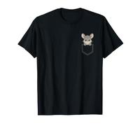 Chinchilla Cartoon Peeking Pouch Cute Rodent Art Design T-Shirt
