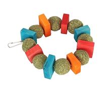 Chinchilla Chew Toys, Safety Decorative Rabbit Chew Toys, Bite Resistant, Durable, Harmless, Rich in Nutrition, Teeth Grinding for Home (Colorful Piece Round Ring)