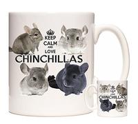 Chinchilla Gift Mug, Keep Calm and Love Chinchillas. Gift for Birthdays, Easter, Christmas or Any Other Celebration. Can Be Personalised. Chinchilla Rodent Gift