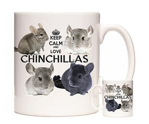 Chinchilla Gift Mug, Keep Calm and Love Chinchillas. Gift for Birthdays, Easter, Christmas or Any Other Celebration. Can Be Personalised. Chinchilla Rodent Gift