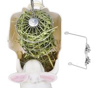 Chinchilla Hay Rack Stainless Steel Hay Rack for Small Animals Grass Feeder with Holder for Small Animals such as Chinchilla and Cage