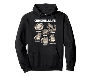 Chinchilla Life Funny Animal Behavior Pullover Hoodie