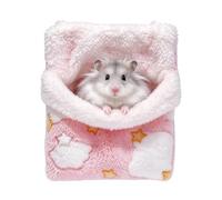 Chinchilla Nest Sleeping Pad Soft Plush Warm Thickened Comfortable | Hedgehog Cage Ferret Hammock for Hedgehog Rabbit Hamster Phalanger Flying Mouse Enrichment Sleep Rest Pink