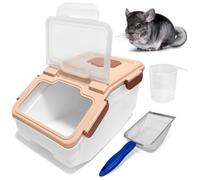 Chinchilla Sand Bath Container Kit, Plastic Dust Bath House with Sand Cup and Shovel for Hedgehog, Guinea Pig, Squirrel, and Small Animals