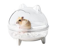 Chinchilla Small Box - Detachable Hamster Bath Container, No Spill Design Container | Totally Transparent Easy Clean Pet Bath Solution - Bathroom