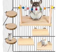 Chinchilla Wood Ledges Hamster Stand Platform Small Animal Climbing Toys Cage Accessories for Chipmunks Squirrels Sugar Gliders Gerbils mice Rats Parrots