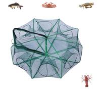Chinchorro Plegable para Pesca, Jaula de Entrada Múltiple 6-20 Lados, Uso en Río, Lago o Mar, Práctica para Obtener Carnada Viva, Camarón y Cangrejo (8-hole)